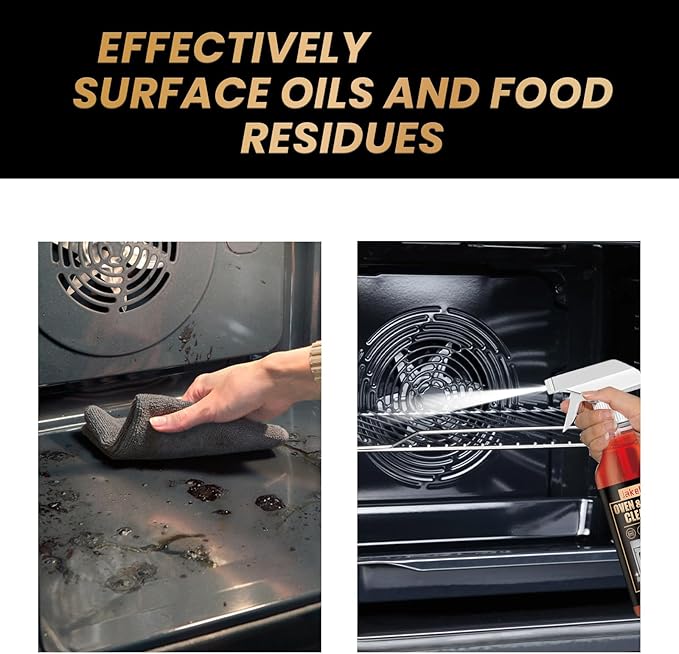 Oven And Grill Cleaner,Stovetop Cleaner,Heavy Duty Oven And Grill Cleaner Spray,For Stovetops, Grates, Stainless Steel- Removes Grease, Burnt-On Food & Grime (3PC)