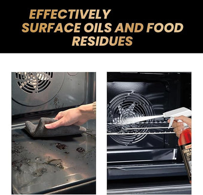 Oven And Grill Cleaner,Stovetop Cleaner,Heavy Duty Oven And Grill Cleaner Spray,For Stovetops, Grates, Stainless Steel- Removes Grease, Burnt-On Food & Grime (2PC)
