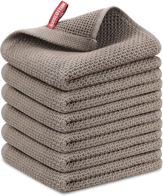 Nialnant 6 Pack KitchenTowels,Super Absorben & Soft Dish Towels for Drying Dishes,Kitchen Gadgets,Cleaning Rags,Hand Towels-13 x 28 Inch,Brown