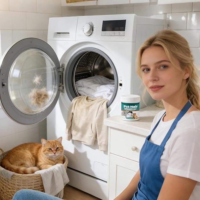 Pet Hair Dissolver - Safe Gentle Deep Cleaning Multipurpose Laundry Agent, Enzymatic Pet Friendly Fabric Care Booster | Powerful Odor Neutralizer Stain Lifter resiidue Free Hair Release treatmentt