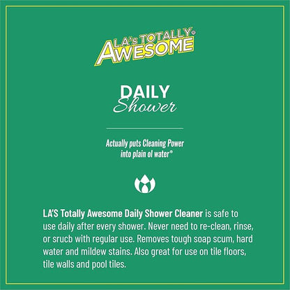 La's Totally Awesome Daily Shower Cleaner Spray, For Showers, Tubs and more, Plant-Derived Formula, 32 Fl Oz (Pack of 4)