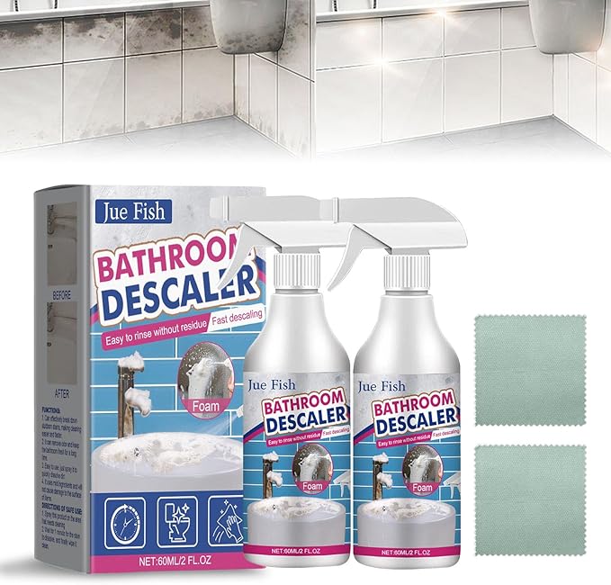 Bathroom Descaler Foam Cleaner, Multipurpose Bathrooms Cleaning Foam Spray for Kitchen Bath Shower Glass, Multipurpose Bathrooms Foam Cleaners (2pcs)
