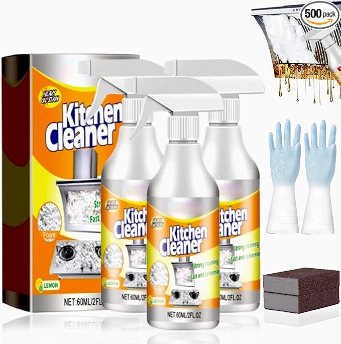 RJDJ Kitchen Cleaner Spray, Kitchen Cleaner, Powerful Kitchen Foam Cleaner (3, 60ml)