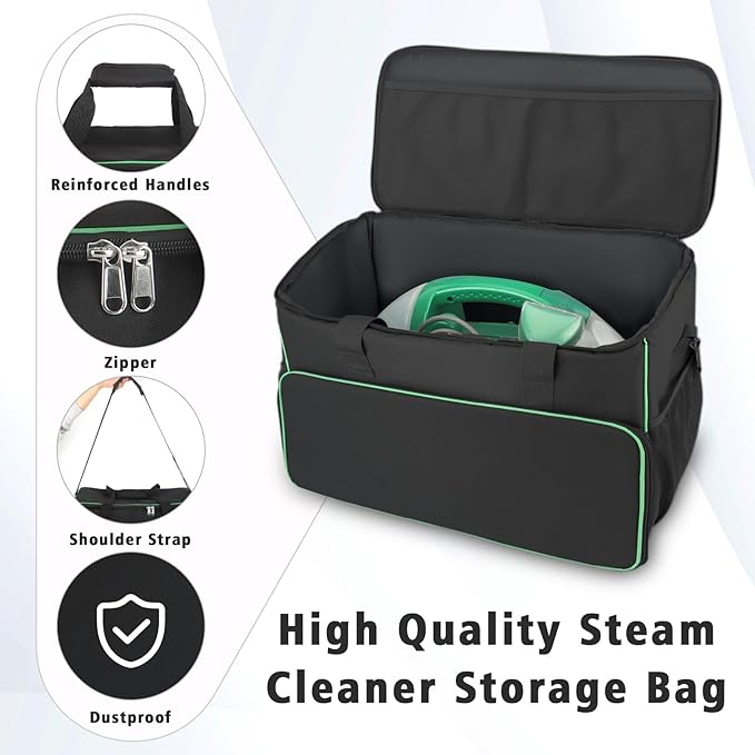 Carry Bag for Bissell Little Green Machine 1400B, Large Storage Bag Carrying Case for Bissell Carpet Cleaner, Car Vacuum Attachments Cleaning Tools Organizer, Cleaner Solution Pocke, Black(Bag Only)