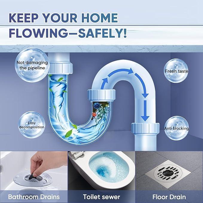 Powerful Pipe Dredging Agent, Pipeline Dredging Agent, Powerful Quick Cleaning Drain, Kitchen Sink Drains and Pipe Cleaner, for Kitchen Bathroom Toilet