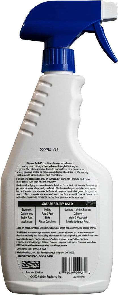 Degreaser and Laundry Stain Remover - Heavy Duty Kitchen Cleaner Spray/All Purpose Degreaser for Stove Top, Oven, Grill, Car, Soil & Cloth Stains (2 Pack) (524919)