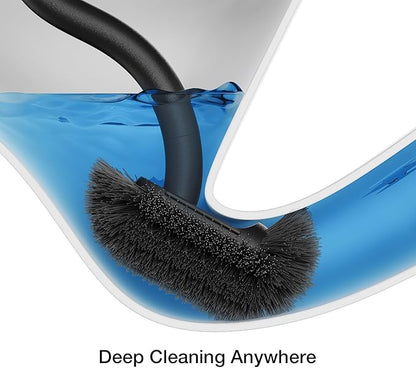 Toilet Cleaner Brush, Diveotree Toilet Brush and Holder for Dead Corner Cleaning, Wall Mounted Toilet Bowl Brush for Bathroom Decor, Toilet Scrubber Brush for Home/Hotel (Black, Square-1pack)