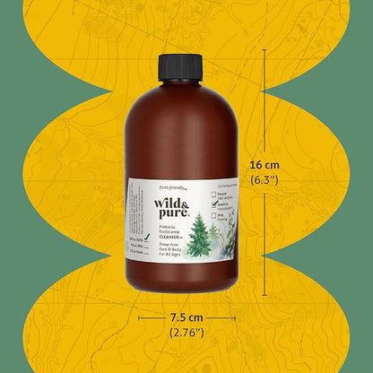 Wild & Pure Sensitive Skin Body Wash Refill (18oz) for Foamers/Spray | Cleanser, Deodorizer, Moisturizer for Face, Hands, Body | pH-Balanced, Microbiome-Friendly | EcoBalance Refillable Skincare