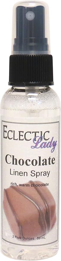 Chocolate Linen Spray, 16 ounces - Eclectic Lady Sheet and Linen Spray - No Artificial Colors, Parabens, or Preservatives - Long-Lasting Scent for Bed, Fabric & Pillow