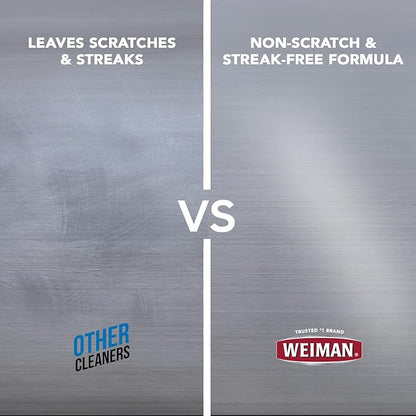 Weiman Stainless Steel Cleaner & Polish Kit, 1 Wipes & Cloth, Anti-Fingerprint, Removes Grease, Water Spots, Streaks & Residue, Polishing Cleaner Safe for Appliances, Chrome, Sinks & Grill Exteriors