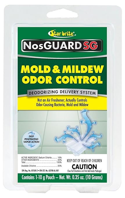 STAR BRITE Mold & Mildew Odor Eliminator - 10 Grams - ClO2 Gas Generator - Powerful Chlorine Dioxide Vapor - Long-Lasting Odor Control - Ideal for Homes, Boats & Commercial Spaces (122010)