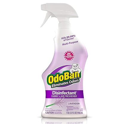 OdoBan Ready-to-Use Disinfectant and Odor Eliminator, Made in the USA, Lavender Scent, 32 Ounce Spray Bottle