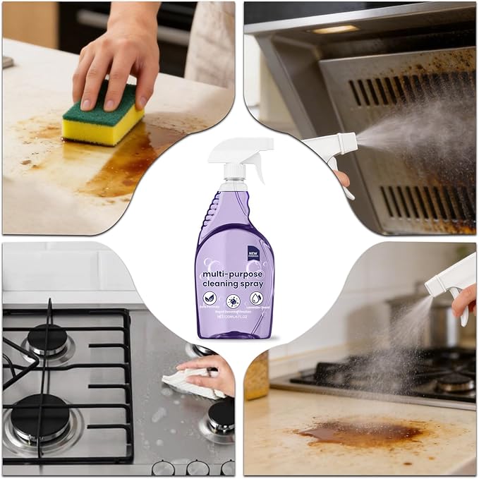 KUNAL All-In-One Multi Purpose Cleaning System with Cleaning Tablets,Spray Oven Cleaner, Multi-Surface Cleaners Spray for Every Stain-Cleaner(1 Bottle+12Tablet)