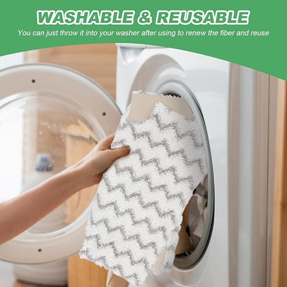 Sgizoku Square Steam Mop Replacement Pads for Shark Genius Steam Mop S5003D & Lift-Away Pro Steam Mop S3973 S3973D S3973WM S5001 S5002Q S5003A S5004 S5004W S6001W S6001WM S6002C S6003D S6003W - 4Pack