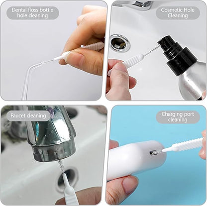 100 Pieces Mini Shower Head Cleaning Brush Multifunctional Gap Hole Anti-Clogging Nylon Pore Gap Cleaning Brush for Window Slot Phone Keyboard Car Vent Straw Bathroom Shower Cleaning Tool (White)