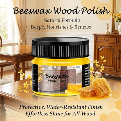 CARGEN Beeswax Furniture Polish, Wood Seasoning Beeswax for Furniture Wood Wax for Dining Table Floor Doors Chairs Cabinets to Protect and Care 5pcs Beeswax Polish and 3pcs Sponges