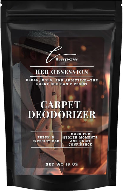 Lapew Her Obsession Carpet Deodorizer Powder - Pet Safe Freshener for Vacuuming | Scented Odor Eliminator for Home | 16 oz
