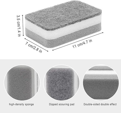 Sponge Individually Wrapped, Kitchen Dishwashing Sponges Bulk, Non Scratch Dishes Scouring Pad, Odor-Free Cleaning Sponge Wipes Scrubber Suitable for Travel Camping Apartments (200 Pack)