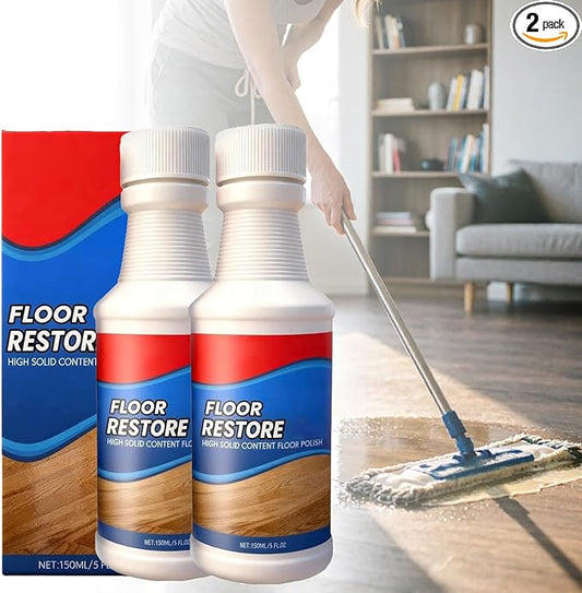 2PCS Floor Restore for Wood Floors, Floor Restore Cleaner Spray, Floor Polish for Shine Renewal & Protective Layer, Quick-Drying Protective Finish, for Tile, Shine Wood, Laminate, Vinyl, Bamboo