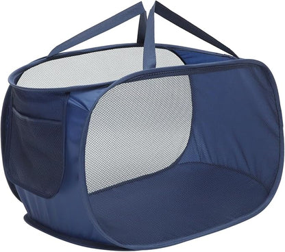 VICASKY Large Foldable Mesh Laundry Hamper with Handle and Wire Laundry Basket for Clothes Blankets Storage Portable Collapsible Organizer for Bedroom Bathroom Dorm Use