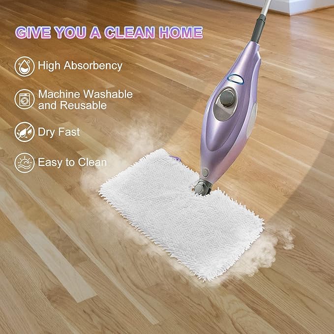3 Pack Microfiber Steam Mop Replacement Pads for Shark Steam Mop S3500 Series S3501 S3601 S3550 S3901 SE450 S3801CO S3601D S2901 S2902 Steam Pocket Mop Pads for Floor Cleaning Reusable Shark Mop Pads