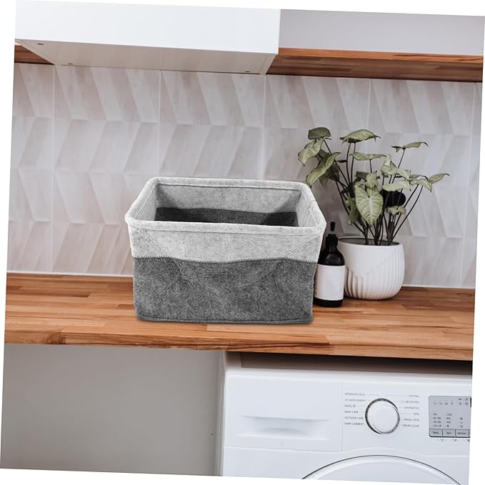 Holibanna Collapsible Felt Laundry Basket Organizer Multi-Functional Laundry Hamper for Dirty Clothes Foldable Storage Bin Large Capacity Material for Bedroom and Bathroom