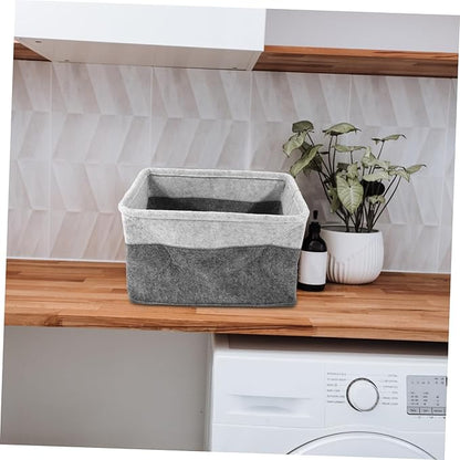 Holibanna Collapsible Felt Laundry Basket Organizer Multi-Functional Laundry Hamper for Dirty Clothes Foldable Storage Bin Large Capacity Material for Bedroom and Bathroom