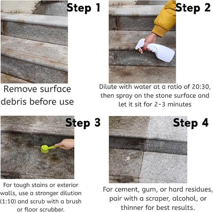 500ml Granite Cleaner Marble Stain Remover Quartz Countertop Stain Remover Tile Descaling Agent Stone Stain Cleaner - Powerful Cleaning Agent for Granite, Marble, Quartz, Tile