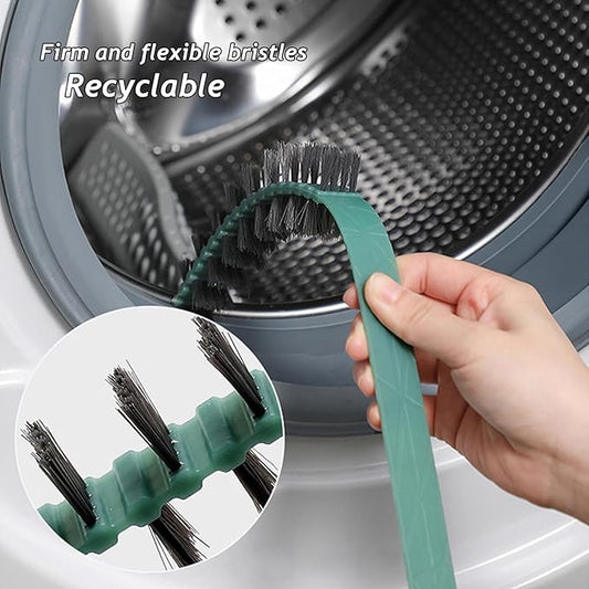 3 Pack Washing Machine Cleaning Brush, Crevice Brush of Drum Washing Machine, Home Essentials Cleaning Brush, Long Coil Brush Washing Machine Brush Stiff Bristle Cleaning Tool (3Pcs Gray)