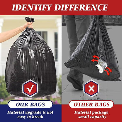 Teivio Large Black Trash Bags 40-45 Gallon 200 Counts Multipurpose Trash Bags,39,40,42,44,45 Gal,Heavy Duty Garbage Bags,For Industrial, Commercial, Construction, Outdoor, Lawn, Leaf, Can liners