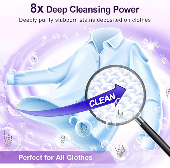 Binbata Laundry Detergent Sheets, 200 Loads Lavender Scent Hypoallergenic Eco-Friendly, Biodegradable Plastic Free Liquidless Laundry Sheets Suitable for Sensitive Skin