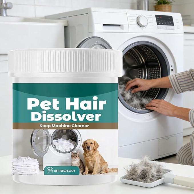 Pet Hair Dissolver - Gentle Laundry Cleaning Agent, Cat far Remover For Washing Machine, deap Clean Stain Removal Additive, Wash Cycle Accessory Case Bottle Tub | for Clothes Bedding Cleaning