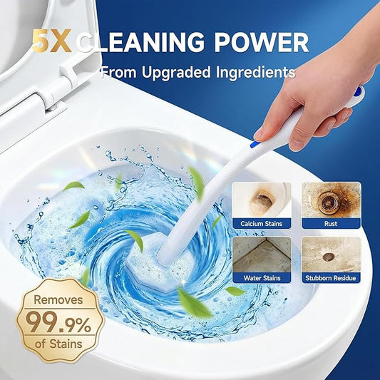100 Count Toilet Wand Refills Compatible for Clorox, 5X Cleaning Power Toilet Bowl Cleaners & High-Density Disposable Toilet Brush Scrubber - No Falling Apart, Instant Foam Cleaning