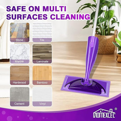HOMEXCEL Microfiber Pads Compatible with Swiffer Wet Jet-15"x5.5", Reusable Pad Refills, Machine Washable Replacements for Multi Surface Wet & Dry Floor Cleaning, 8 Pack