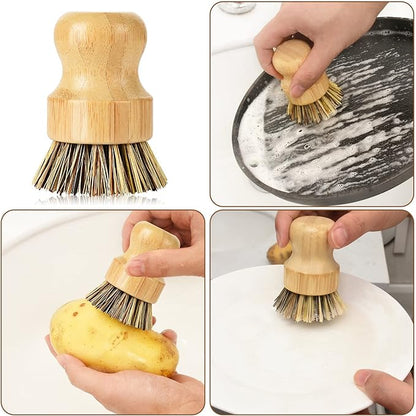 Cast Iron Scrubber, Kitchen Cleaning Set Including Honeycomb Non-Slip Silicone Pot Handle Holder, 2 Pan Grill Griddle Scrapers, Bamboo Handle Brush, 316 Stainless Steel Chainmail for Easy Clean