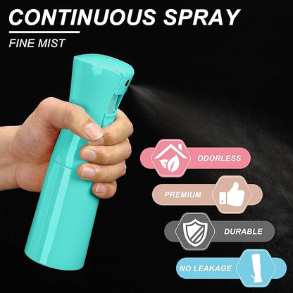 (Blue Hair Mister Spray Bottle ，Spray Water Bottle Fine Mist Refillable Plants（6.8OZ /200ML） Barber，Showering Pets, Plants, travel, Ironing and Cleaning ﻿ ﻿ ﻿(Continuous Spray)