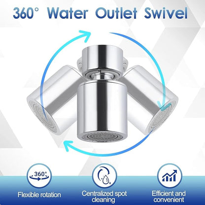 Swivel Faucet Aerator 360 Degree Twist Kitchen Sink Aerator Dual-Function Sink Sprayer Attachment Kitchen 55/64 Inch Female Thread Faucet Extender Splash-Proof