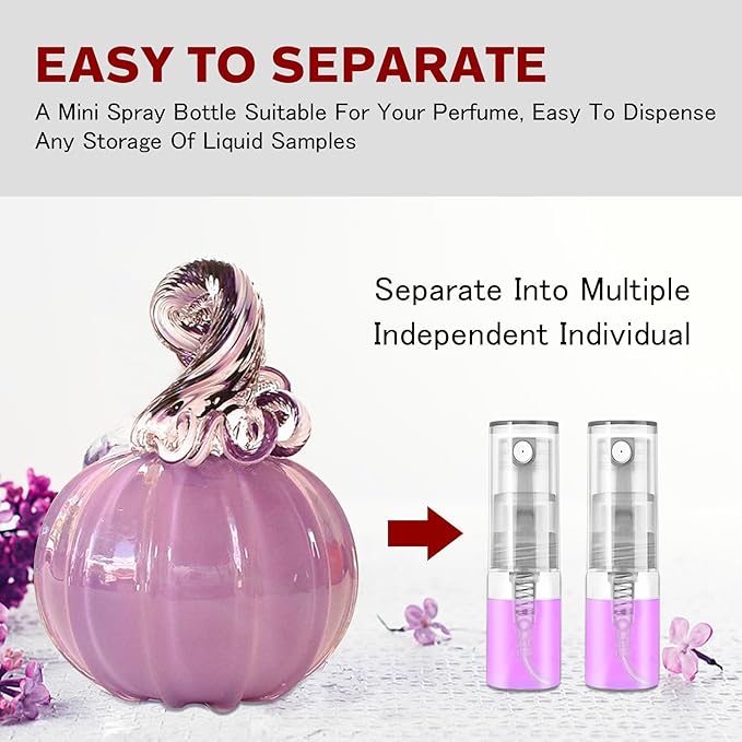 Mini Spray Bottle 2ml, Refillable Glass Spray Bottle, Glass Bottle Atomizer, Perfume Mouthwash Atomizer for Cleaning Refillable Container for Travel, Essential Oils, Perfume 60 Pcs, 2ml