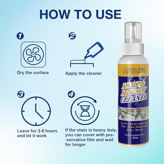 APULITO Household Cleaner Gel for Stains – Long-Lasting Bathroom, Kitchen, Sink & Tile Shower Stain Cleaner 5oz-3Pack