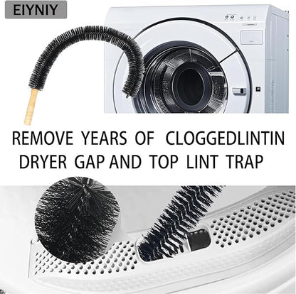 Dryer Cleaner Vent Brush Long Flexible Dryer Vent Cleaner with Wood Handle and Refrigerator Condenser Coil Brush Long Flexible Refrigerator Coil Cleaning Brush (EY-008)