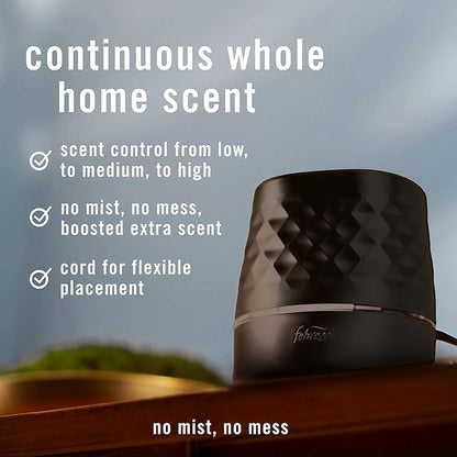 Febreze PLUG Scent Booster Starter Kit, Black, Oil Diffuser, Air Freshener Plug In, Continuous Scent Device + 2 Ocean Refills
