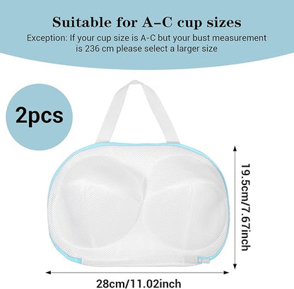 2 Pack Bra Washing Bags For Laundry Mesh Wash Bag For Delicates Zipper Large Bra Laundry Bags For Washing Machine Lingerie Bag For Washings Delicates Home College Dorm