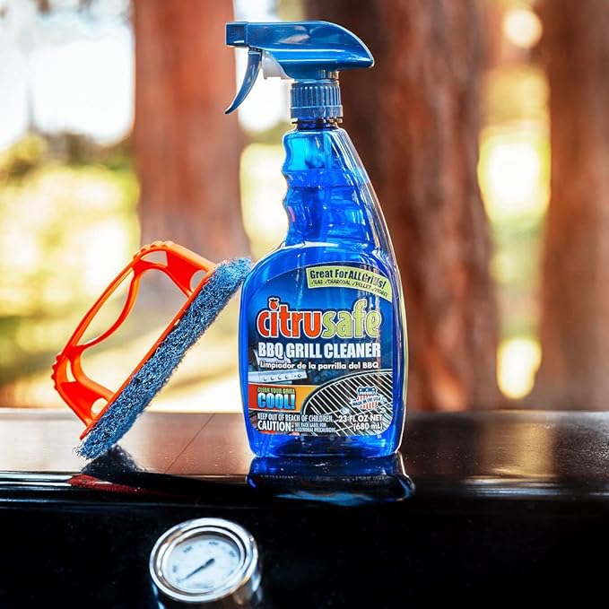 Grill Cleaning Spray - BBQ Grid And Grill Grate Cleanser By Citrusafe (23 oz)