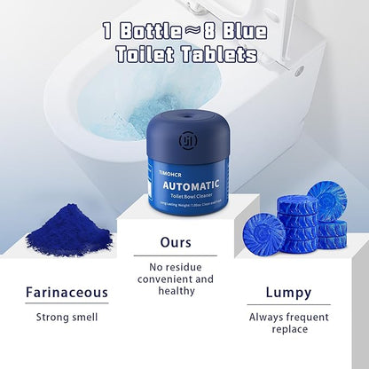 Toilet Bowl Cleaner, Automatic Long Lasting Continuous Toilet Bowl Cleaners, Bathroom Cleaner Prevent Stain Build Up Deep Clean,3 Bottles Septic Safe Toilet Bowl Tablets in Bottle Light Lemon Scent