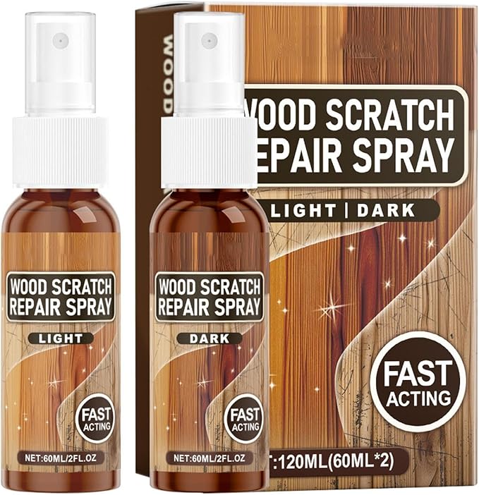 Hardwood Floor Polished, 3.4x12cm 2 Count Wood Scratch Repair Liquid, High Gloss Restorer for Scuffed Surfaces on Timber Chairs and Parquet Flooring