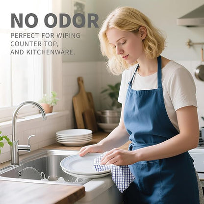 Oeleky 100% Cotton Kitchen Dish Cloths for Washing Dishes, 12x12 Inches Dish Rags, Absorbent Kitchen Cloths Pack of 8, Quick Drying Cleaning Cloths