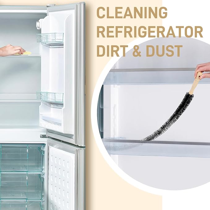 30 Inch Dryer Vent Cleaner Dryer, Long Flexible Dryer Vent Cleaner & Refrigerator Condenser Coil Brush Lint Brush Vent Cleaner Vent Trap Cleaner Lint Trap Cleaning Tool