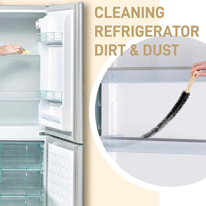 30 Inch Dryer Vent Cleaner Dryer, Long Flexible Dryer Vent Cleaner & Refrigerator Condenser Coil Brush Lint Brush Vent Cleaner Vent Trap Cleaner Lint Trap Cleaning Tool