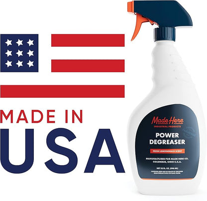 Made Here Co. Professional Strength Degreaser for Kitchens, Industrial pH Neutral and Biodegradable Easy Spray & Wipe,Lemongrass Scent,Safely Responsible for People and Environment,packaging may vary