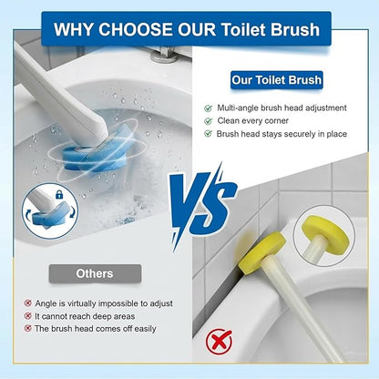 Disposable Toilet Brush and Holder Set, 2 Pack Toilet Wand Kit with 72 Refills, Wall Mounted Toilet Bowl Cleaner System Kit, Toilet Scrubber for Bathroom Cleaning Sink Bathtub
